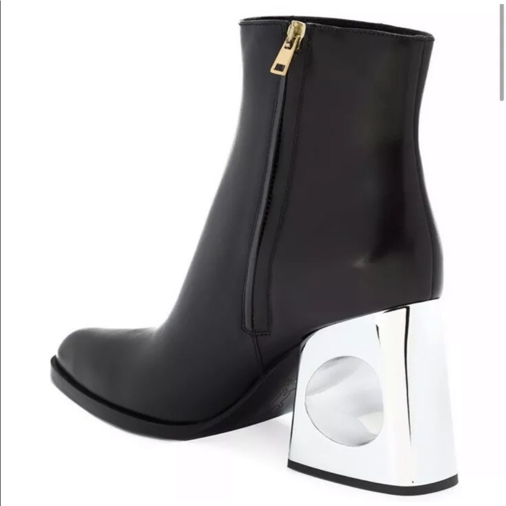 Marni Cut Out Block Heel Leather Black Booties size 9.5 - Picture 3 of 9
